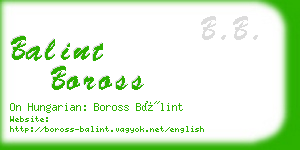 balint boross business card